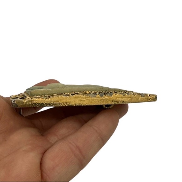 Incolay Vintage Belt Buckle Horse Running Wild Stone 3 1/8” x 2 1/8” Gold Tone - Picture 5 of 8